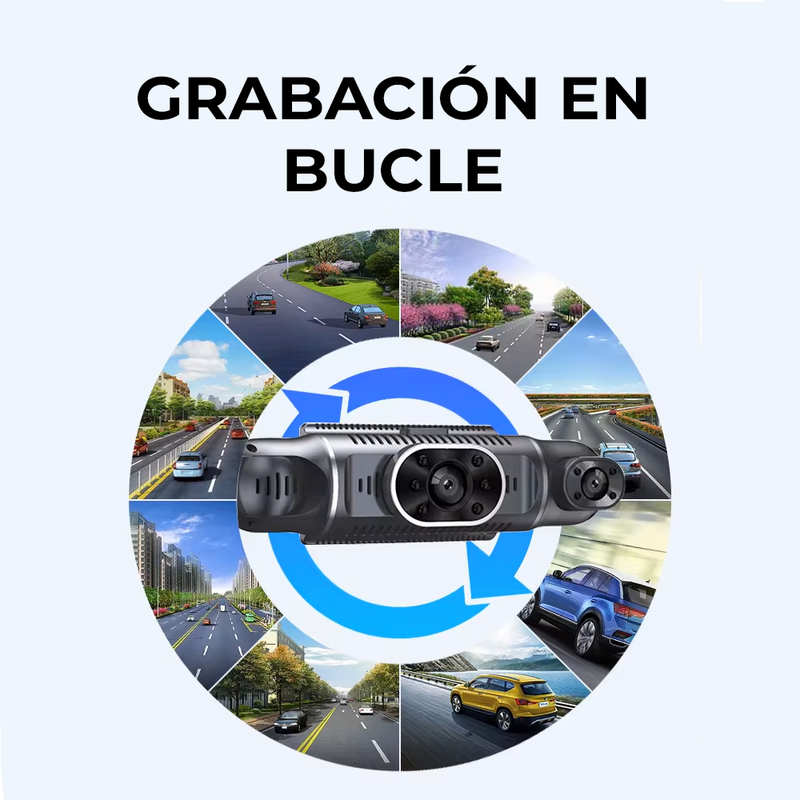 Camara Para Auto FULL HD WIFI Triple Lente + Reversa - 1080p Dash Cam Grabadora de Video Camioneta