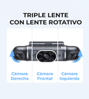 Camara Para Auto FULL HD WIFI Triple Lente + Reversa - 1080p Dash Cam Grabadora de Video Camioneta