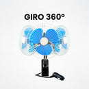 Ventilador 360º Giratorio para Auto Camioneta Conexion Cigarrera 12V