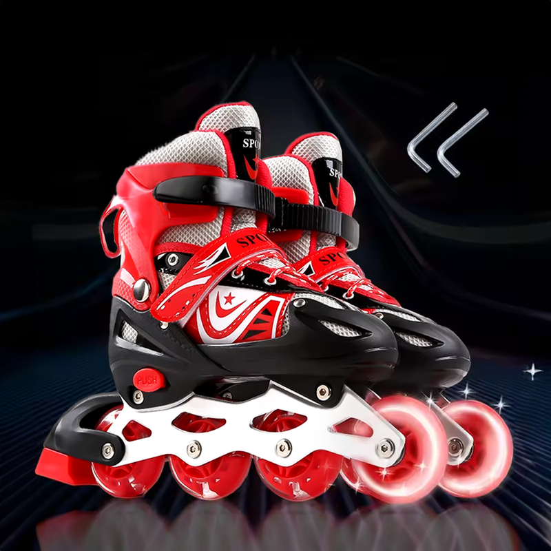 Patines Lineales Abec 7 + Casco + Rodillera + Coderas + Guantes