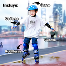 Patines Lineales Abec 7 + Casco + Rodillera + Coderas + Guantes